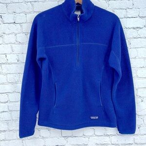 PATAGONIA Vtg Y2K Women’s Synchilla Half-Zip Pullover Fleece Sweater MEDIUM Blue